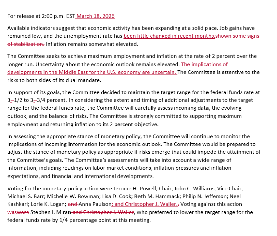 美联储按兵不动 点阵图维持今年降息一次的预测中值不变 第2张 美联储按兵不动 点阵图维持今年降息一次的预测中值不变 第2张